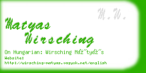 matyas wirsching business card